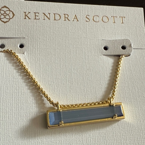 Kendra Scott Women’s Gold Necklace with Blue Pendant and Dustbag - Picture 2 of 4